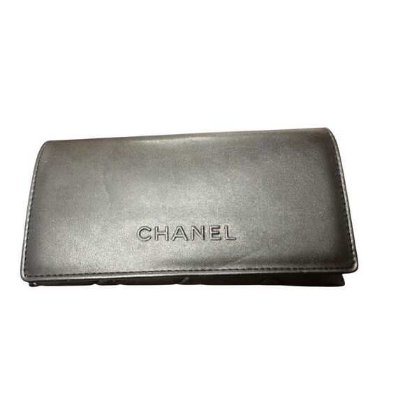 CHANEL Black Quilted Leather Logo Glasses Sunglasses Soft Case Only - Picture 1 of 6